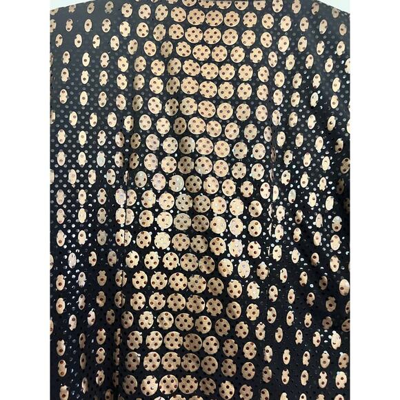 Joseph Ribkoff Women's Black Glittery Metallic Copper Dots Zip Jacket Size 4 - Picture 6 of 6